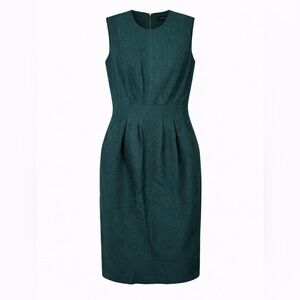 Donna Karan New York Emerald Textured Sheath Dress | Metallic Thread | Size 6